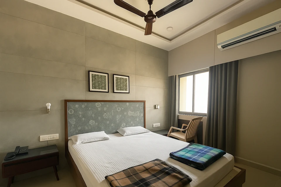 Clean room at Sheth Dosabhai Lalchand Dharamshala